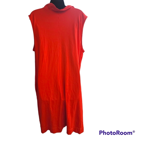 New York & Company Ruffle Neck Sleeveless Dress Size XXLARGE Orange.Chest 22"W - Picture 5 of 5